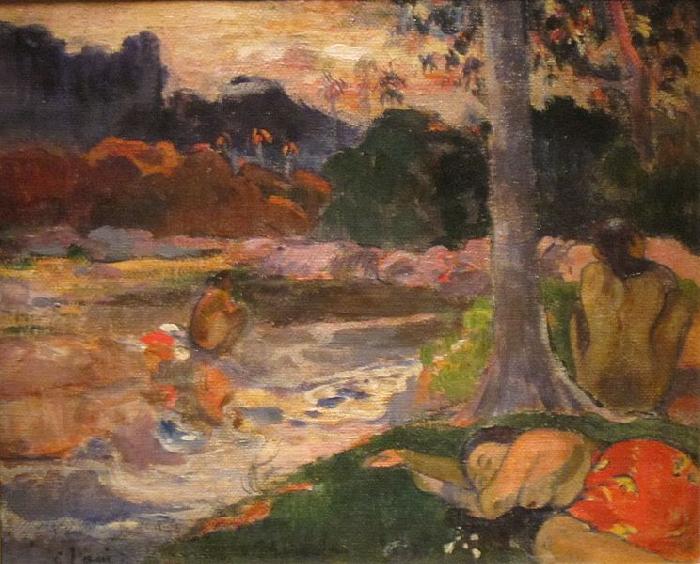 Paul Gauguin Tahitians on the Riverbank China oil painting art